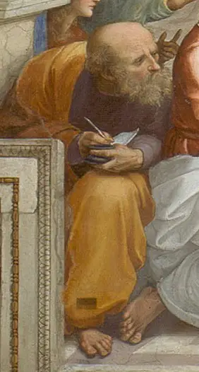 Anaximandro na pintura A escola de Atenas de Rafael Sanzio.