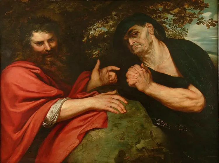 Demócrito e Heráclito, por Peter Paul Rubens