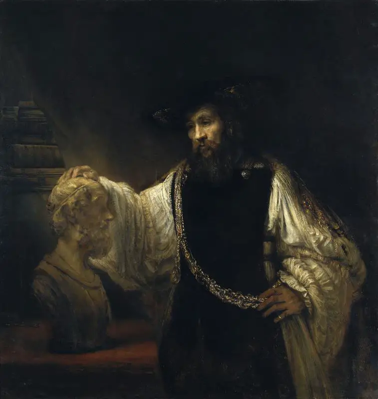 Aristóteles con un busto de Homero, por Rembrandt