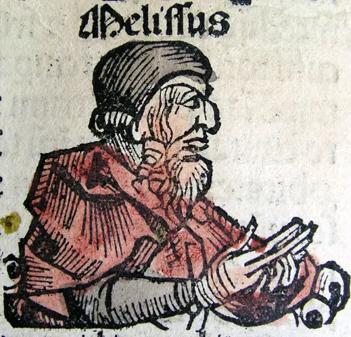 Melisso de Samos, retratado na Crônica de Nuremberg