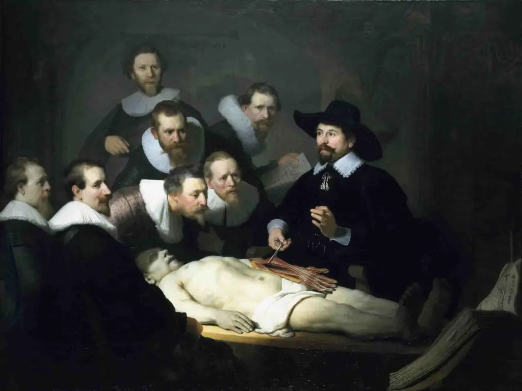 A Lição de Anatomia do Dr. Tulp, pintura de Rembrandt.