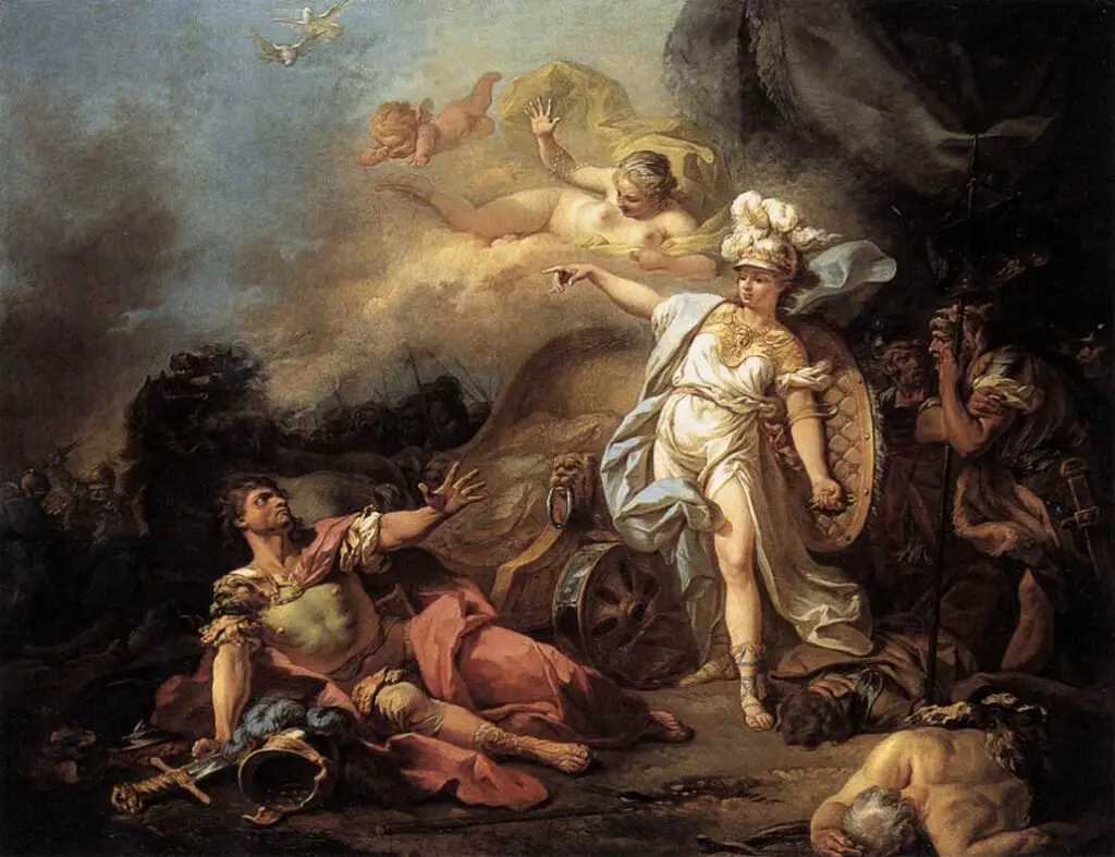 A luta entre Marte e Minerva de Jacques-Louis David