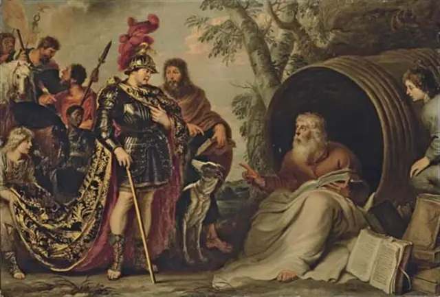Alexandre e Diógenes, por Cornelis de Vos.